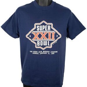 Super Bowl XXII 22 T Shirt Vintage 80s 1988 Washington Denver Broncos 50/50